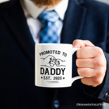 Carregar imagem no visualizador da galeria, Promoted to Daddy Est. 2025 Personalized Mug, Dad Pregnancy Announcement Gift with Custom Name
