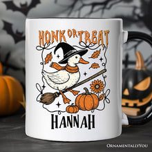 Carregar imagem no visualizador da galeria, Honk or Treat Goose Personalized Mug, Hilarious Halloween Gift with Custom Name

