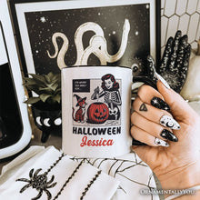 Carregar imagem no visualizador da galeria, It’s Never Too Early for Halloween Personalized Mug, Funny Retro Gift with Custom Name
