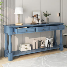 Carregar imagem no visualizador da galeria, Console Table 63&quot; Long Console Table with Drawers and Shelf for Entryway, Hallway, Living Room (Navy
