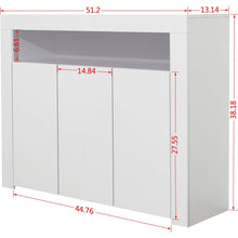 Cargar imagen en el visor de la galería, Living Room Sideboard Storage Cabinet Black High Gloss with LED Light, Modern Kitchen Unit Cupboard Buffet Wooden Storage Display Cabinet TV Stand with 3 Doors for Hallway Dining Room
