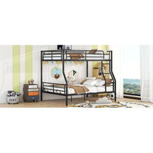 Load image into Gallery viewer, Full XL Over Queen Metal Bunk Bed, Black

