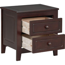 Carregar imagem no visualizador da galeria, 3-Pieces Bedroom Sets,Queen Size Wood Platform Bed and Two Nightstands-Dark Walnut
