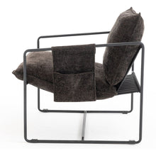 Load image into Gallery viewer, 2 Sets 1 Case, Upholstered hanging armchair with arm pocket metal frame, crushed foam cushions and skin-friendly braid for living room and bedroom. Dark Gray
