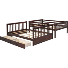 Carregar imagem no visualizador da galeria, Full-Over-Full Bunk Bed with Ladders and Two Storage Drawers (Espresso)
