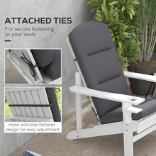Cargar imagen en el visor de la galería, 2 Piece Adirondack Chair Cushions, 59 x 20.5 x 2 inch Outdoor Chair Cushions for Fire Pit Chairs with Seat, Back, Ties, Water Repellent Replacement Patio Seat Pads, Gray
