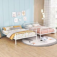 Load image into Gallery viewer, Full XL Over Queen Metal Bunk Bed, White
