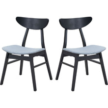 Load image into Gallery viewer, (1 Table+4 Chairs)Modern Dining Table Set of 5 pcs,Wooden Dining Table and Upholstered Chairs for Living Room,Round Kitchen Set with Sturdy Legs for Restaurant,Black
