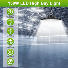 Cargar imagen en el visor de la galería, 150W LED High Bay Light 22500lm 0-10V Dimmable 5000K IP65 Waterproof Commercial Warehouse Lighting Fixture
