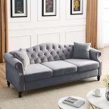 Carregar imagem no visualizador da galeria, 3-seater + 3-seater Combination sofa.Grey Velvet W834S00064
