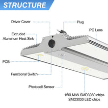 Load image into Gallery viewer, 1.8ft LED Linear High Bay Light 300W/240W/180W CCT Tunable 3000K/4000K/5000K 100-277VAC 45000LM - 150 lm/W
