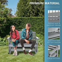 Load image into Gallery viewer, 2-Person Outdoor Glider Bench Patio Double Swing Rocking Chair Loveseat w/ Slatted HDPE Frame for Backyard Garden Porch, Light Gray
