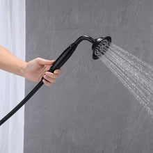 Cargar imagen en el visor de la galería, Freestanding Tub Filler Bathtub Faucet Matte Black with Hand Held Shower Floor-Mount
