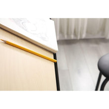 Cargar imagen en el visor de la galería, adjustable drawing drafting table desk with 2 drawers for home office and school with stool(wood)
