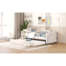 Load image into Gallery viewer, Twin Size Upholstered Daybed with Light and USB Port, Beige
