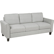 Cargar imagen en el visor de la galería, 3-Seat Sofa Living Room Linen Fabric Sofa (Light Gray)

