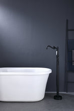 Cargar imagen en el visor de la galería, Freestanding Bathtub Faucet Tub Filler Free Standing Matte Black Tub Faucet Classic Brass Stand Alone Clawfoot Tub faucet Soaking Tub Fillers Floor Mount Tub Filler with handheld shower
