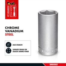 Load image into Gallery viewer, Teng Tools 1/4 Inch Drive 6 Point Metric Deep Chrome Vanadium Sockets
