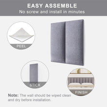 Load image into Gallery viewer, Tbfit Upholstered Wall Mounted Headboard, Soundproof Peel and Stick Headboards for Queen Size Bed, Tufted Floating Dorm Bed Pack of 9 Panels Sized 10&quot;
