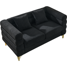 Carregar imagem no visualizador da galeria, 3-seater + 3-seater Combination sofa.BLACK teddy
