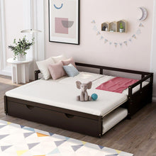 Carregar imagem no visualizador da galeria, Extending Daybed with Trundle, Wooden Daybed with Trundle, Espresso
