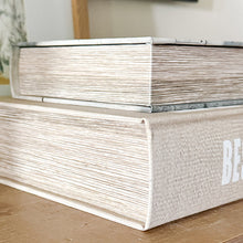 Load image into Gallery viewer, Large Leather Bound Book Boxes, Set of 3
