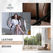 Carregar imagem no visualizador da galeria, Faux Leather Round Hanging Chair Brown
