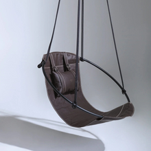 Carregar imagem no visualizador da galeria, Faux Leather Round Hanging Chair Dark Brown
