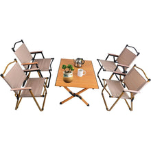 Cargar imagen en el visor de la galería, Portable picnic table, rollable aluminum alloy table top with folding solid X-shaped frame
