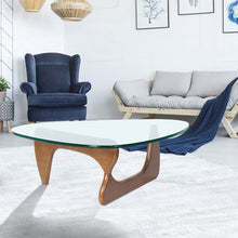 Load image into Gallery viewer, Light walnut Triangle coffee table Wood Base for living room

