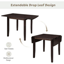 Load image into Gallery viewer, 3-Piece Wood Drop Leaf Breakfast Nook Dining Table Set with 2 X-back Chairs for Small Places, Espresso

