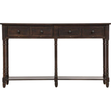 Cargar imagen en el visor de la galería, Console Table Sofa Table Easy Assembly with Two Storage Drawers and Bottom Shelf for Living Room, Entryway (Espresso)
