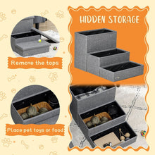 Carregar imagem no visualizador da galeria, 3-Steps Pet Stairs with Storage, Dog Steps for Couch, Bed, Pet Steps for Injured Pet, Older Pets, Small Cats, gray

