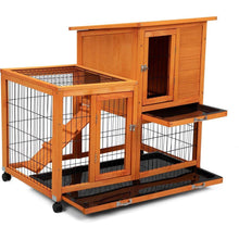 Load image into Gallery viewer, Detachable Rabbit Hutch with Removable Tray and Rolling Casters, Orange
