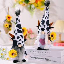 Load image into Gallery viewer, Eclectic Cow Plush Gnome Set, Farmhouse Decor
