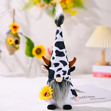 Load image into Gallery viewer, Eclectic Cow Plush Gnome Set, Farmhouse Decor
