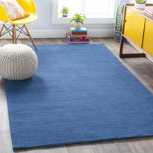 Carregar imagem no visualizador da galeria, Brockton Solid Blue Wool Rug
