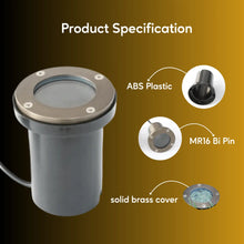 Carregar imagem no visualizador da galeria, Flat Top In Ground Well Light Body and Brass Decorative Cover
