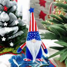 Load image into Gallery viewer, American Flag Colored Plush Gnome, Patriotic Home Decor

