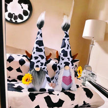 Load image into Gallery viewer, Eclectic Cow Plush Gnome Set, Farmhouse Decor
