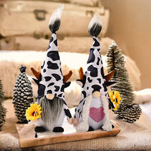 Load image into Gallery viewer, Eclectic Cow Plush Gnome Set, Farmhouse Decor
