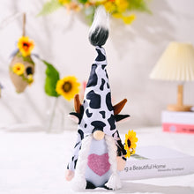 Load image into Gallery viewer, Eclectic Cow Plush Gnome Set, Farmhouse Decor
