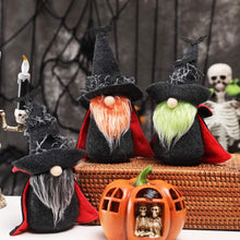 Load image into Gallery viewer, Exotic Vampire Gnomes, Spooky Plush Halloween Decoration with Bats
