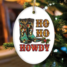 Cargar imagen en el visor de la galería, Festive Western Cowboy Christmas Ornament Bundle with Plaid Boots, Guns, and Cactus
