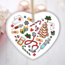 Carregar imagem no visualizador da galeria, Cute Christmas Ornament Nursing Set, Bundle of Four Nurse Themed Gifts

