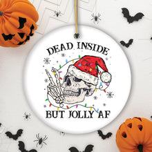 Load image into Gallery viewer, Dead Inside Fun Holiday Dark Humor Christmas Ornament Bundle, Horror Skeleton Party Gift
