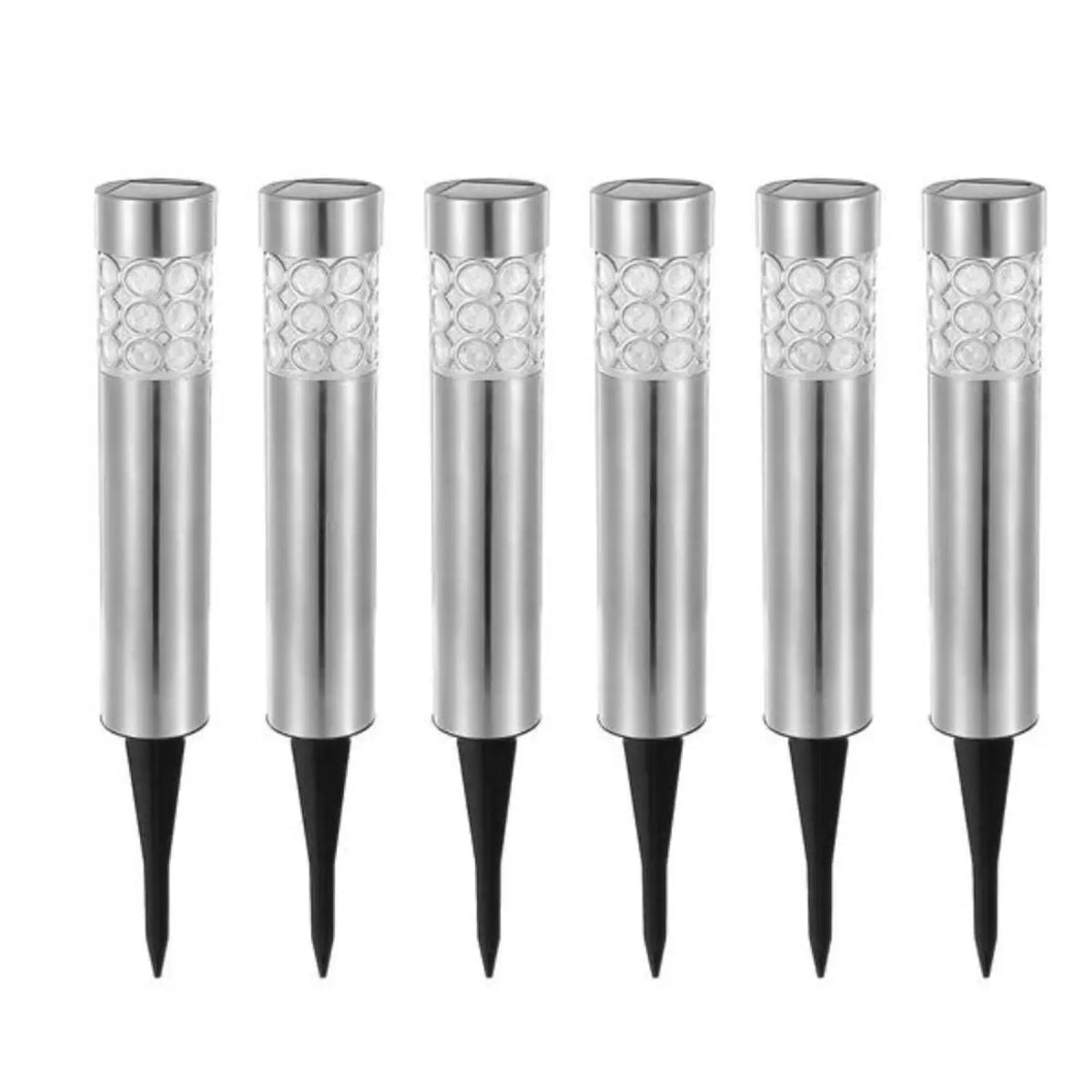 Garden Solar Lamps with RGB Lighting and Stainless Steel Build