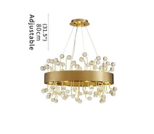 Carregar imagem no visualizador da galeria, MIRODEMI® Gold Round Colorful Crystal Chandelier for Living room, Kitchen
