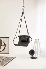 Carregar imagem no visualizador da galeria, Genuine Leather Round Hanging Chair Black
