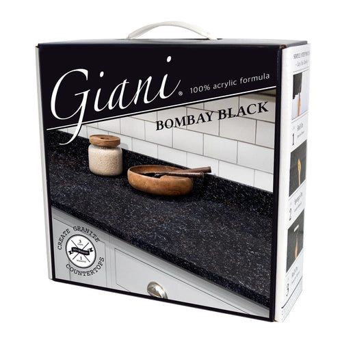Giani Inc. Countertop Paint 100% Acrylic Giani Granite 2.0 - Bombay Black Countertop Kit